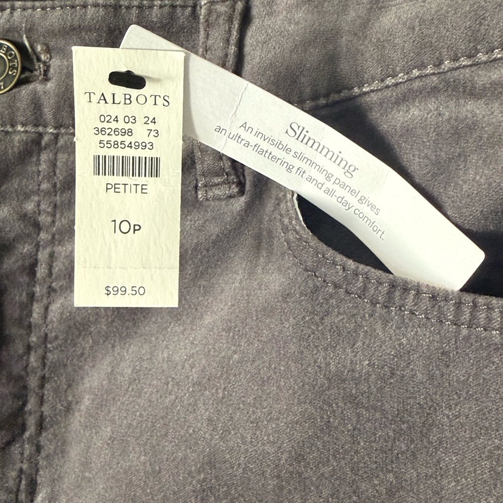 Talbots Women's Charcoal Straight Leg Velveteen Jeans - Picture 4 of 6